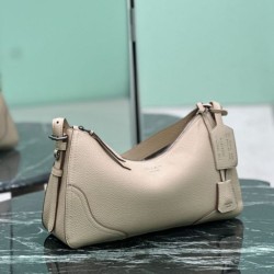 Replica Borsa a tracolla grande Prada Aimée 1BC280 pelle di cervo beige Imitazioni Replica qualità specchio Borsa a tracolla grande Prada Aimée 1BC280 pelle di cervo beige