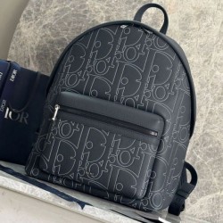 Replica qualità specchio Zaino con cerniera Dior Rider 2.0 Dior Gravity blu navy uomo