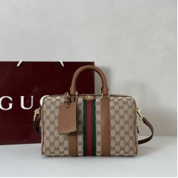Replica qualità specchio Borse  boston media Gucci Ophidia 857595 Marrone