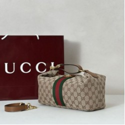 Replica Borse media Gucci Vanity con manico superiore 857799 Marrone Imitazioni Replica qualità specchio Borse media Gucci Vanity con manico superiore 857799 Marrone