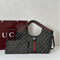 Replica qualità specchio Borsa  1:1 tote piccola Gucci Giglio 860845 nera/bianca