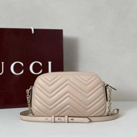 Replica Gucci 855273 GG Marmont borsa piccola per fotocamera rosa Imitazioni Replica qualità specchio Gucci 855273 GG Marmont borsa piccola per fotocamera rosa