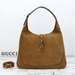 Replica qualità specchio Perfetta a tracolla Gucci Jackie Giorno 841542 camoscio marrone