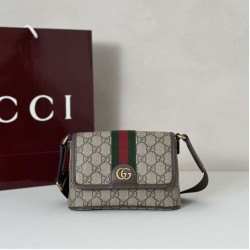 Replica qualità specchio Mini borsa a tracolla Gucci Ophidia 838599 marrone