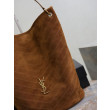 Borsa a secchiello morbida Niki YSL Saint Laurent pelle scamosciata caramello Borsa a secchiello morbida Niki YSL Saint Laurent pelle scamosciata caramello