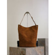 Borsa a secchiello morbida Niki YSL Saint Laurent pelle scamosciata caramello Borsa a secchiello morbida Niki YSL Saint Laurent pelle scamosciata caramello