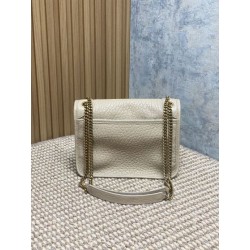 Borsa a spalla YSL Saint Laurent Niki Media/Grande pelle di agnello grana beige