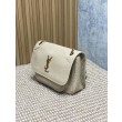 Borsa a spalla YSL Saint Laurent Niki Media/Grande pelle di agnello grana beige