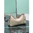 Borsa a tracolla grande Prada Aimée 1BC280 pelle di cervo beige