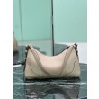 Borsa a tracolla grande Prada Aimée 1BC280 pelle di cervo beige