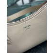 Borsa a tracolla grande Prada Aimée 1BC280 pelle di cervo beige