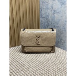 Borse Replica a tracolla vintage Niki media YSL Saint Laurent pelle cerata e oliata Albicocca