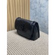 Borsa a tracolla vintage Niki media YSL Saint Laurent pelle cerata e oliata Nero
