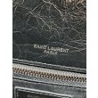 Borsa a tracolla vintage Niki media YSL Saint Laurent pelle cerata e oliata Nero