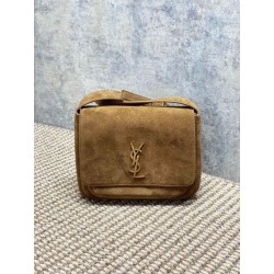 Borsa a tracolla YSL Saint Laurent Niki Besace marrone scamosciato 