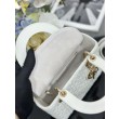 Borsa Dior Cannage Lucky Star Studded Mini Lady Dior con ciondoli D.I.O.R. Bianca
