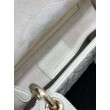 Borsa Dior Cannage Lucky Star Studded Mini Lady Dior con ciondoli D.I.O.R. Bianca