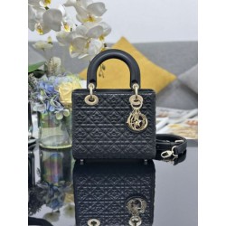 Borse Replica Dior Cannage Lucky Star Studded Mini Lady Dior con ciondoli D.I.O.R. nero
