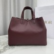 Borsa Dior Toujours Media/Grande pelle di vitello Macrocannage Borgogna