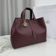 Borsa Dior Toujours Media/Grande pelle di vitello Macrocannage Borgogna