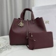 Borsa Dior Toujours Media/Grande pelle di vitello Macrocannage Borgogna