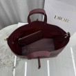 Borsa Dior Toujours Media/Grande pelle di vitello Macrocannage Borgogna