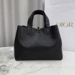 Borsa Dior Toujours Media/Grande pelle di vitello Macrocannage nera