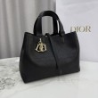 Borsa Dior Toujours Media/Grande pelle di vitello Macrocannage nera
