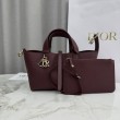 Borse Replica Alta Qualità Dior Toujours piccola in pelle di vitello Macrocannage bordeaux