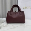 Borse Replica Alta Qualità Dior Toujours piccola in pelle di vitello Macrocannage bordeaux