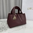 Borse Replica Alta Qualità Dior Toujours piccola in pelle di vitello Macrocannage bordeaux