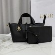 Qualità superiore replica Dior Toujours piccola in pelle di vitello Macrocannage Nero