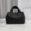 Qualità superiore replica Dior Toujours piccola in pelle di vitello Macrocannage Nero