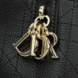 Qualità superiore replica Dior Toujours piccola in pelle di vitello Macrocannage Nero