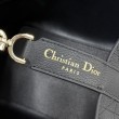 Qualità superiore replica Dior Toujours piccola in pelle di vitello Macrocannage Nero