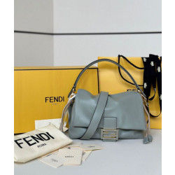 Qualità superiore replica Fendi Mamma Baguette Media/Grande grigio tortora