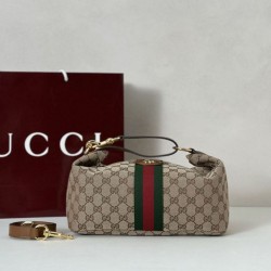 Borse Replica media Gucci Vanity con manico superiore 857799 Marrone