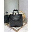Borsa tote DiorAlps piccola/media Dior Toujours Vertical con impunture Macrocannage e finiture in lana nero