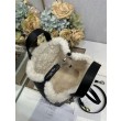 Borsa tote DiorAlps piccola/media Dior Toujours Vertical con impunture Macrocannage e finiture in lana nero