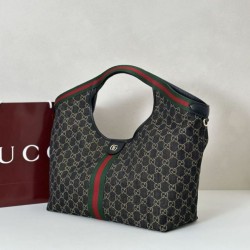 Borsa tote grande Gucci Giglio 853971 bianco/nero