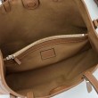 Borsa tote media Gucci 815214 GG Emblem pelle goffrata marrone