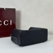 Borse Replica tote media Gucci 815214 GG Emblem pelle goffrata nera