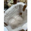 Borse tote DiorAlps piccola/media Dior Toujours Vertical con impunture Macrocannage e finiture in lana Albicocca