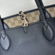 Gucci 839112 Totissima borsa grande tote reversibile nero/marrone