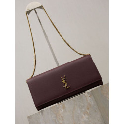 Pochette Kate YSL Saint Laurent pelle martellata Marrone