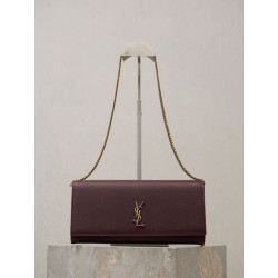 Pochette Kate YSL Saint Laurent pelle martellata Marrone