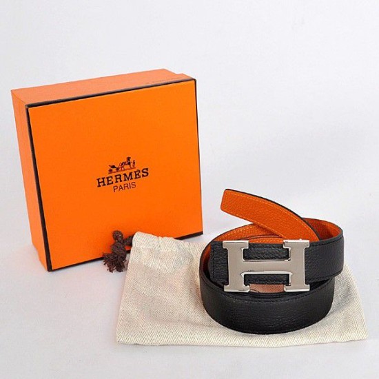 Hermes Nero importato H Belt HR1005B Argento