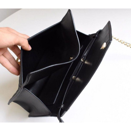 Borsa Lola in pelle di agnello trapuntata a quadri nera imitazioni perfette