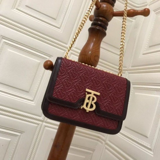 Replica 1:1 Borsa TB piccola in pelle di agnello con monogramma trapuntato rossa Outlet Borsa TB piccola in pelle di agnello con monogramma trapuntato rossa imitazioni perfette