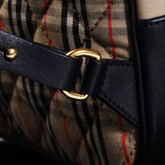 Zaino piccolo in nylon con motivo Vintage check marrone imitazioni perfette